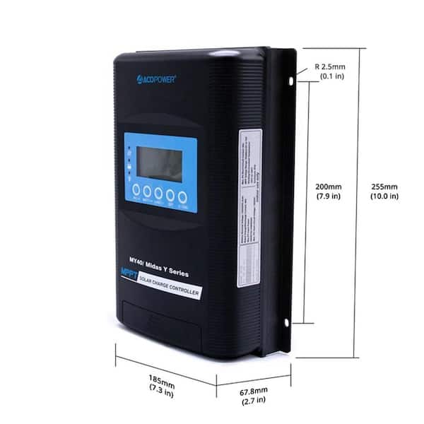 Midas 12-Volt/24-Volt 40 Amp MPPT Solar Charge Controller