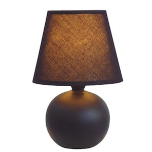 8.78 in. Black Mini Ceramic Globe Table Lamp