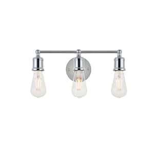 Timeless Home Sofia 15.4 in. W x 5.6 in. H 3-Light Chrome Wall Sconce