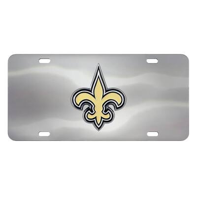 6 in. x 12 in. NFL New Orleans Saints Stainless Steel Die Cast License Plate