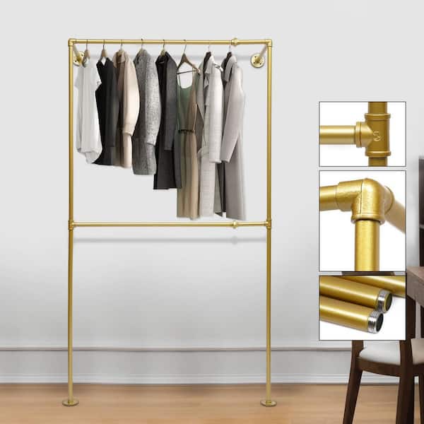Industrial Plumbing Golden Hangers Boutique Clothing Display Racks, Modern  Minimalist Retail Store Display Storage Hangers Metal Clothing Hangers