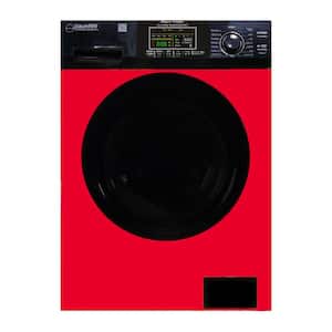 33.5 in. 18 lbs. 1.9 cu. ft. 110V Washer Smart Home All-in-One Washer and Dryer Combo in Red/Black