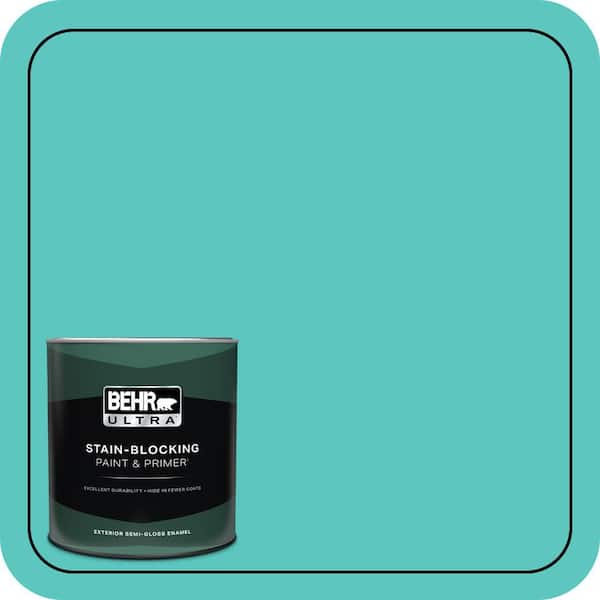 BEHR ULTRA 1 qt. #490B-4 Sea Life Semi-Gloss Enamel Exterior Paint & Primer