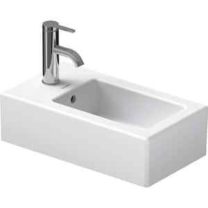 Vero 5.75 in. Wall-Mounted Rectangular Bathroom Sink in White