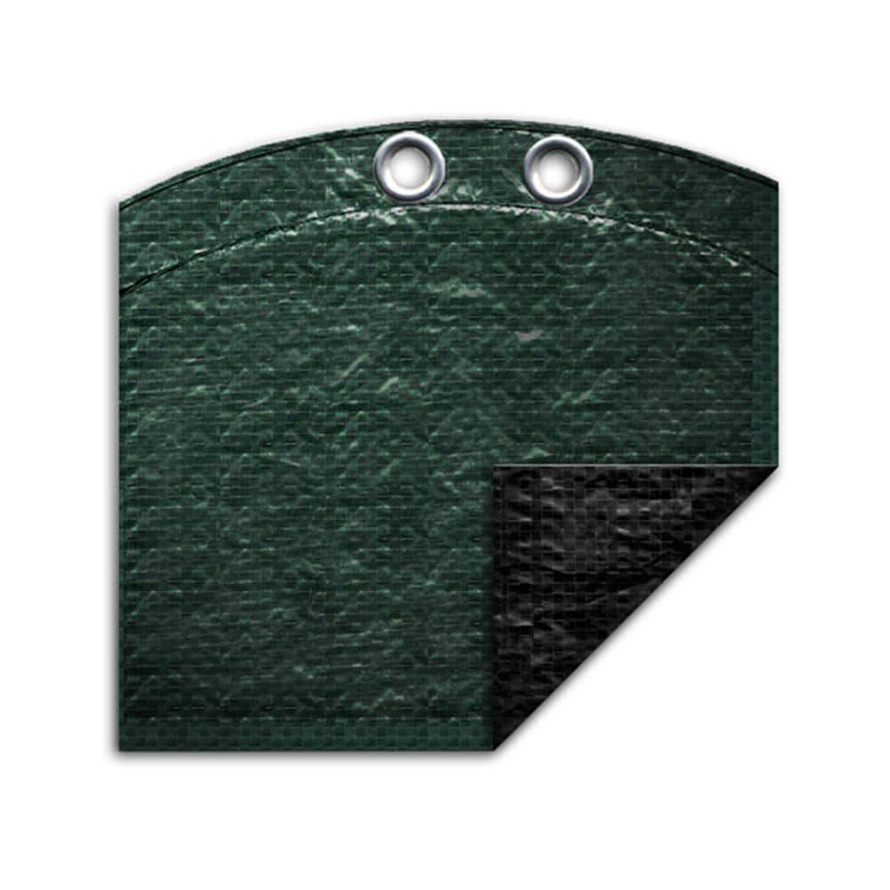 Extra Heavy-Duty Forest Green Oval Winter Pool Cover