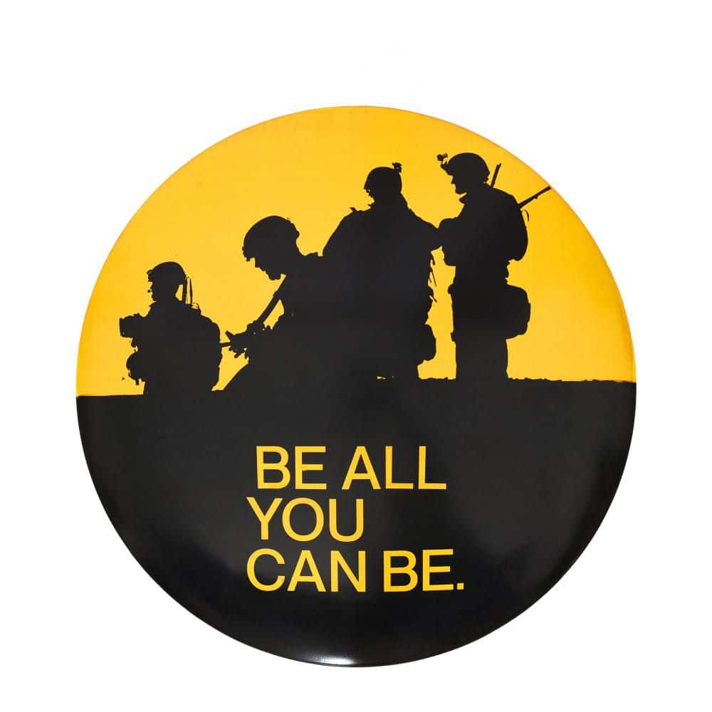 15.5 in. x 15.5 in. Black, Yellow, White Army Be All You Can Be Domed Metal Wall Art Sign for Garage, Man Cave price history on PriceWatchPro