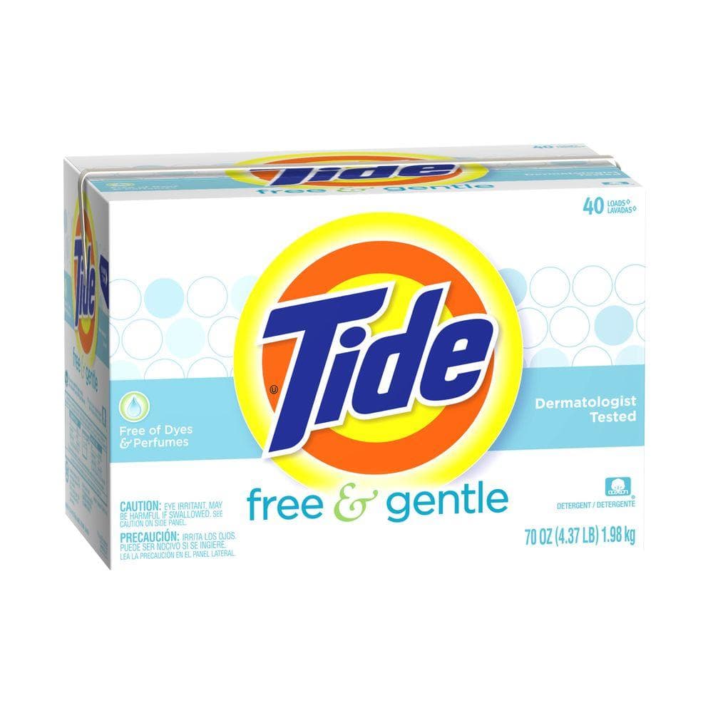 Tide 70 oz. Free and Gentle Powder Laundry Detergent (40 Load ...