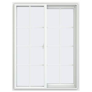 35.5 in. x 47.5 in. V-2500 Series White Vinyl Right-Handed Sliding Window with Colonial Grids/Grilles