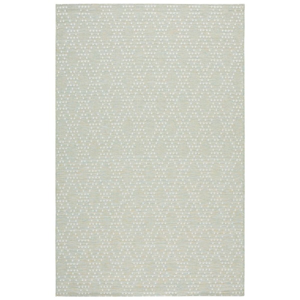 Sunset Light Green/Yellow 8 ft. x 10 ft. Geometric Diamond Indoor/Outdoor Area Rug