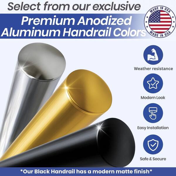 3FT Modern Aluminum Handrail Set, handrails for indoor stairs,deck