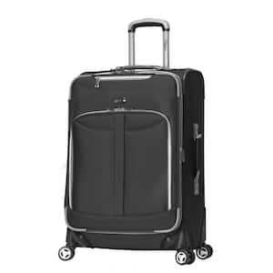 Tuscany 25 in. Black Expandable 8-Wheel Mid-Size Suitcase with Spinner Wheels
