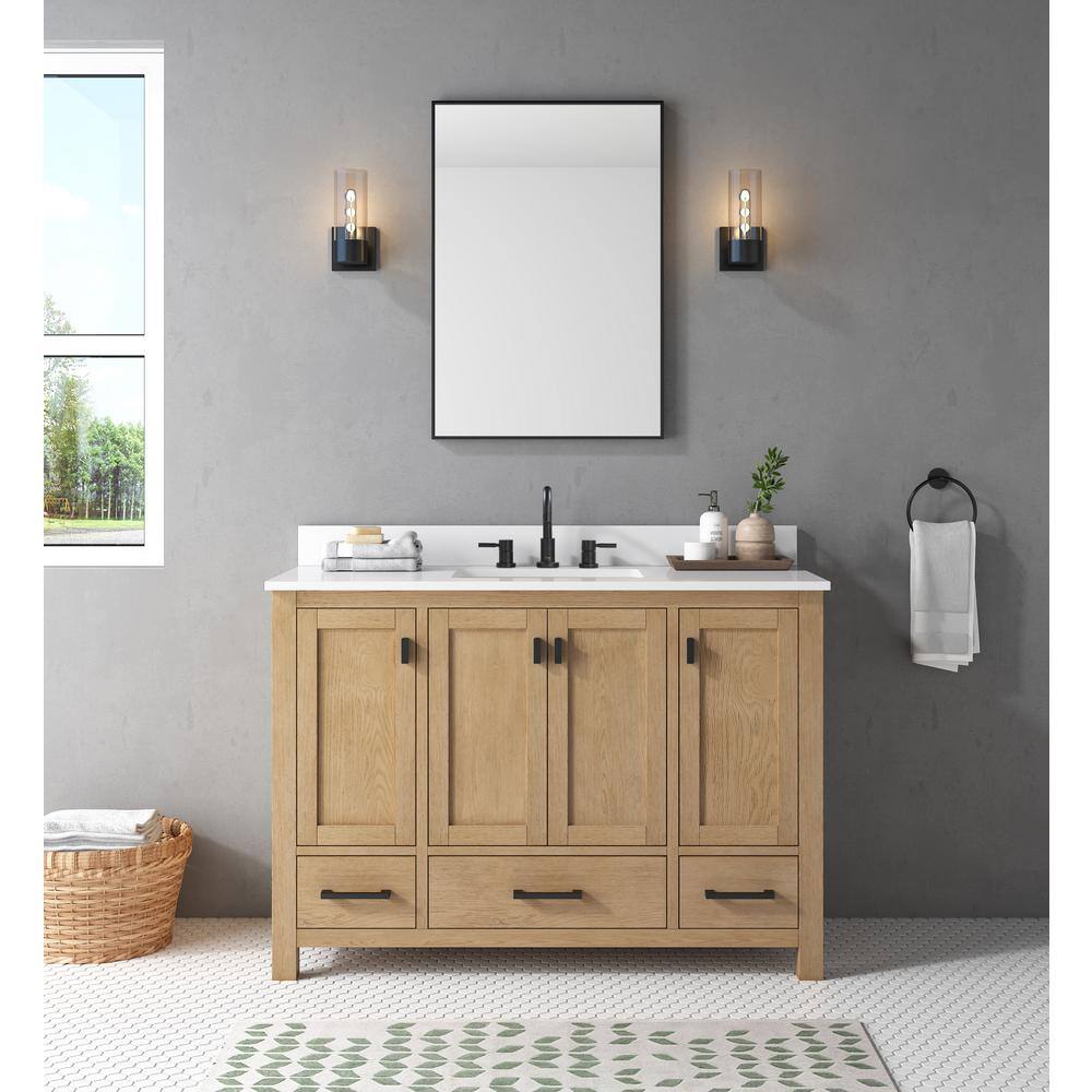 Modero 48" Brushed Oak Single Bathroom Vanity Base