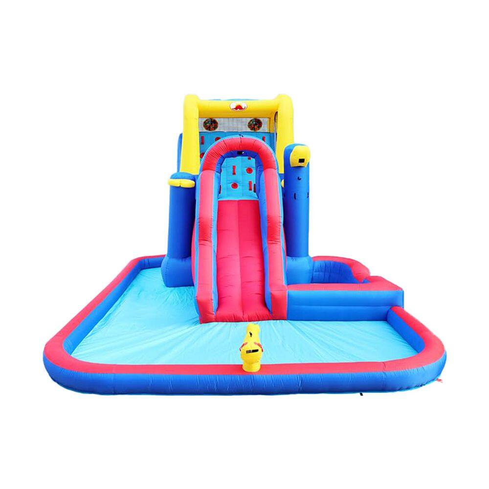 Inflatable Water Slide Park with Large Climbing Wall, Bounce House with Blower, Target, Pool and Basketball Swing Set price history on PriceWatchPro