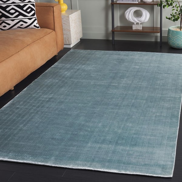 Mirage 5 ft. x 8 ft. Villa Blue Solid Color Area Rug