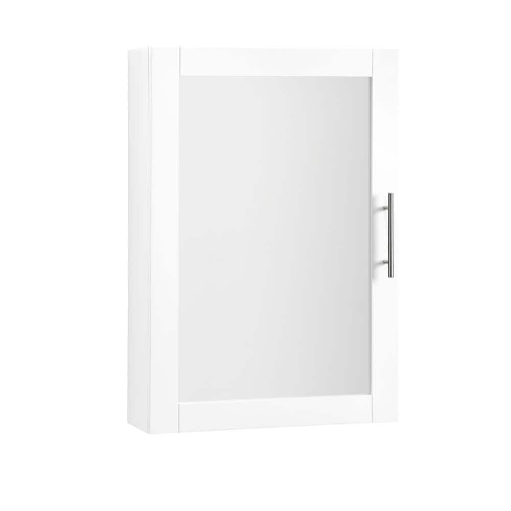 Savannah White Flush Mount Mirrored Bathroom Wall Cabinet