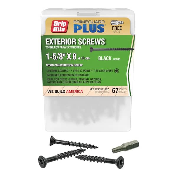Grip-Rite #8 x 1-5/8 in. Star Drive Bugle Head Coarse Thread Coated Deck Screws 67 per Box
