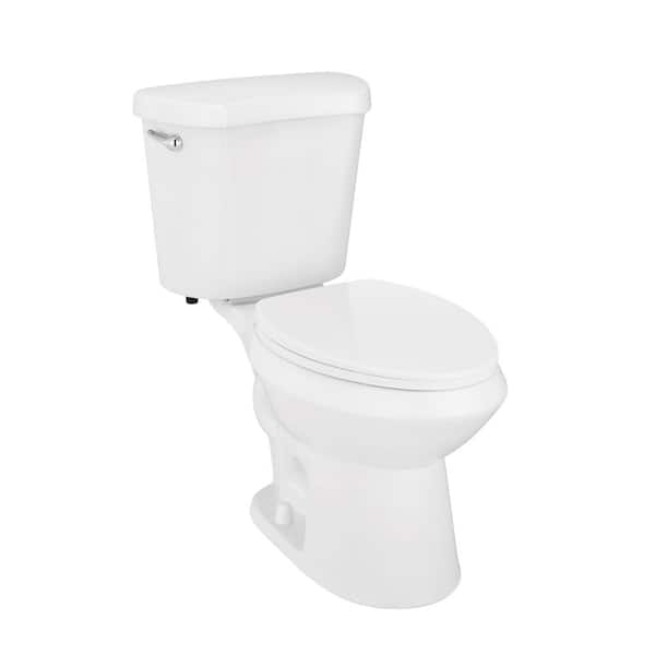 12 in. Rough In 2-Piece 1.28 GPF Single Flush Elongated Toilet in White, Seat Included