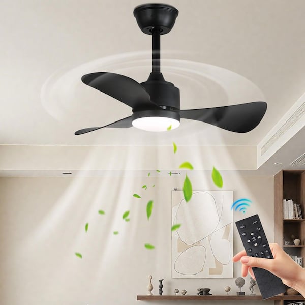 ♡FBHL♡ Bayfeve Low Profile Flower Ceiling Fan 35.4-in Black with ABS