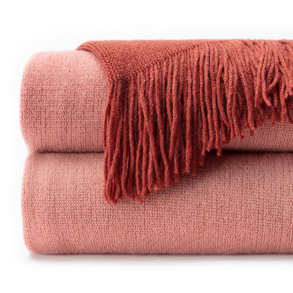 Hawaiian Sunset Ombre Acrylic Throw Blanket with Tassels