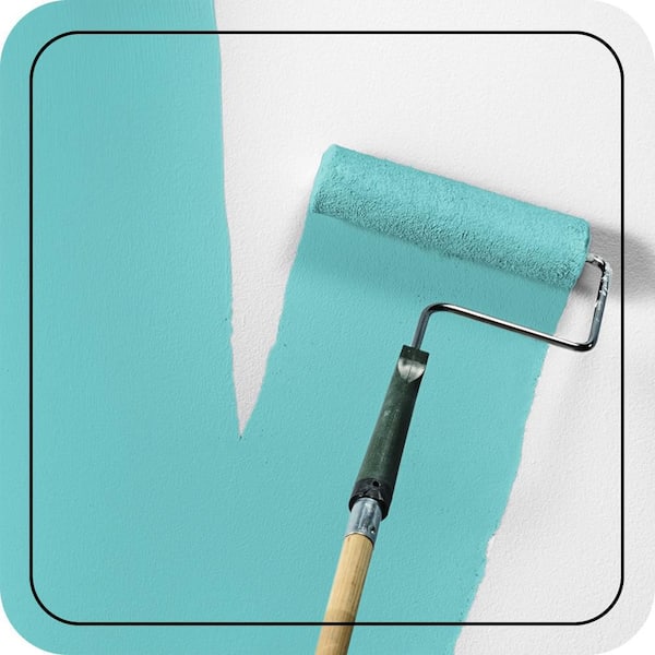 1 gal. #P460-3 Soft Turquoise Semi-Gloss Enamel EcoMix Plant-Based Interior Paint & Primer