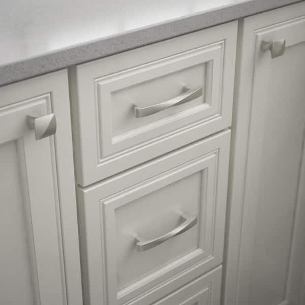 Modern Twist 3-3/4 in. (96 mm) Modern Satin Nickel Cabinet Drawer Pull