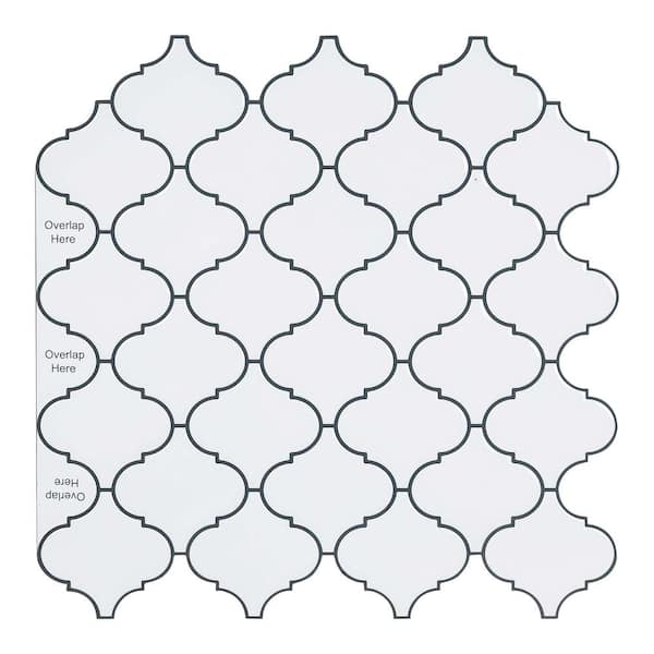 Jeedeson Waterproof Peel and Stick Vinyl Tile 11.8 in. W x 11.8 in. L x 0.04 in. H Decorative Wall Backsplash for Beige (10-pack)