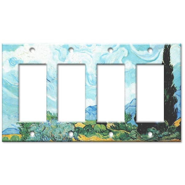 Art Plates Multi-Colored 4-Gang Wall Plate