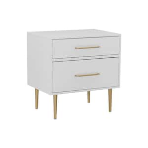 Sharie White 2-Drawer 25.25 in. W Nightstand