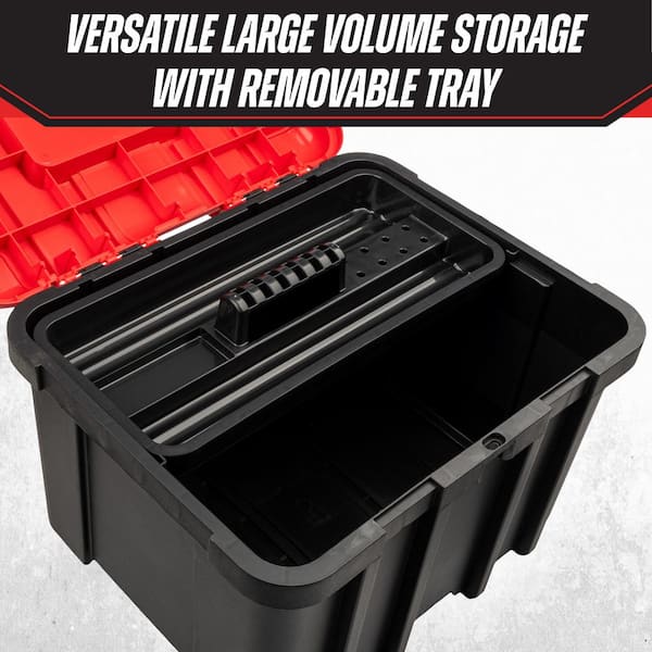 Stalwart 18. 7 in. L x 15.16 W Portable Plastic Toolbox Organizer