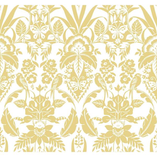York Wallcoverings Botanical Damask Yellow Spray and Stick Roll (Covers 60.75 sq. ft.)