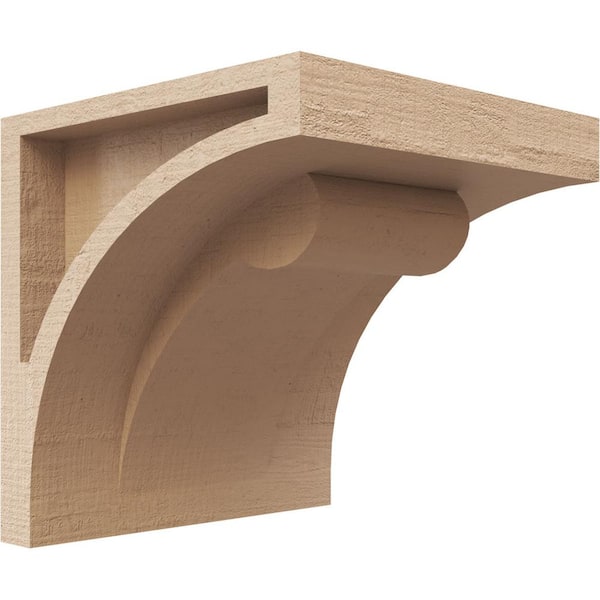 Ekena Millwork 4 in. x 4 in. x 4 in. Series 1 Wide Viola Rough Cedar Woodgrain Timberthane Polyurethane Corbel, Primed Tan