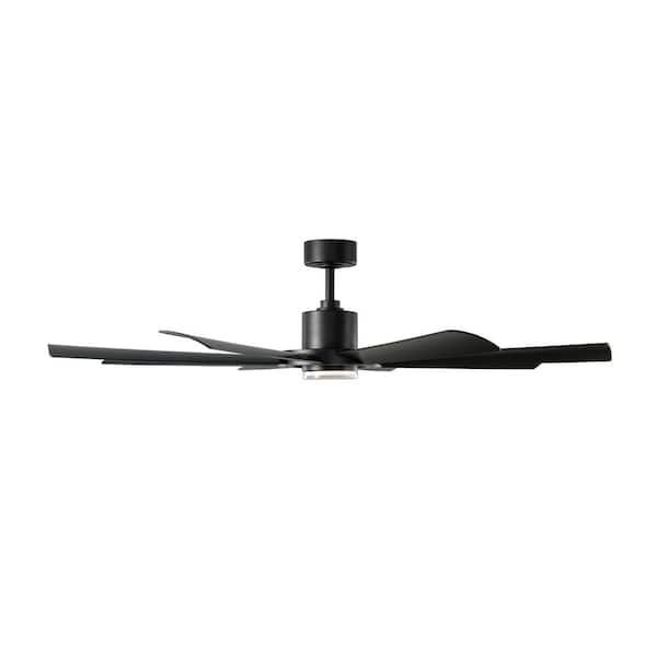 Aura 60 in. Smart Indoor/Outdoor Matte Black Windmill Ceiling Fan Plus Selectable CCT Integrated LED Plus Remote