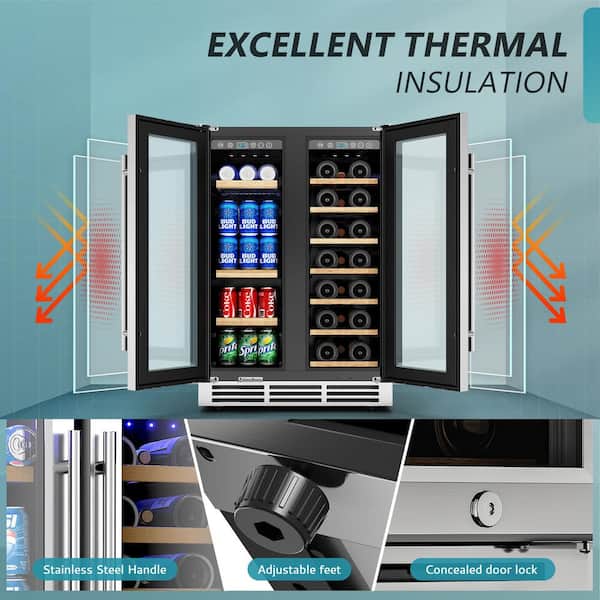 SIMZLIFE 24 in. Dual Zone 21-Bottles and 88-Cans