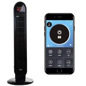 360 Degree 38 in. Oscillation Tower Fan with Bluetooth and Micro-Blade Noise Reduction Technology