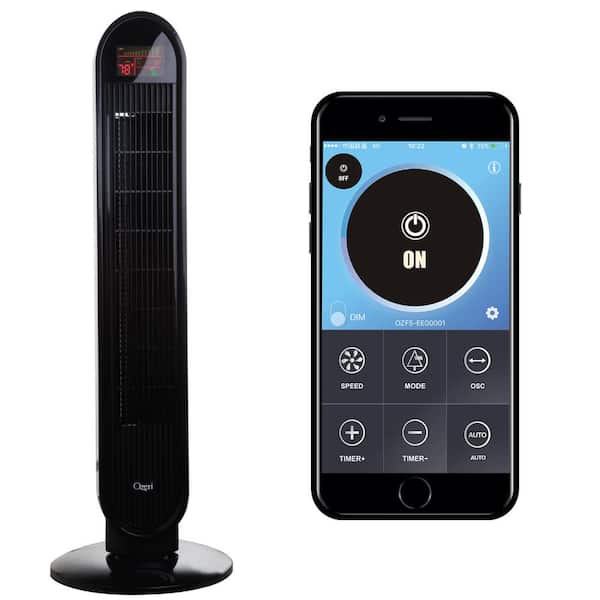 Ozeri 360 Degree 38 in. Oscillation Tower Fan with Bluetooth and Micro-Blade Noise Reduction Technology