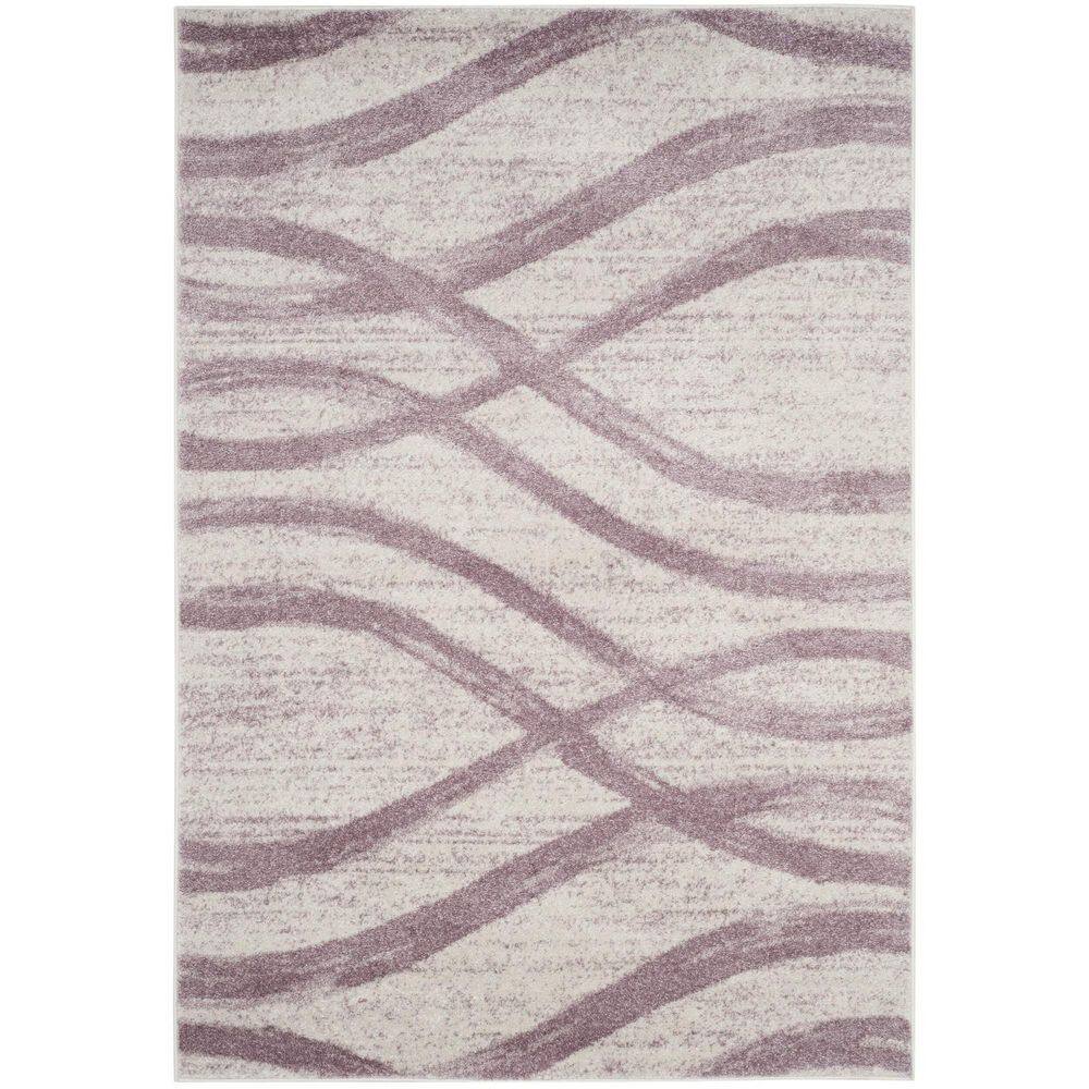 Purple Polypropylene 6 ft. x 9 ft. Oriental Indoor Area Rug