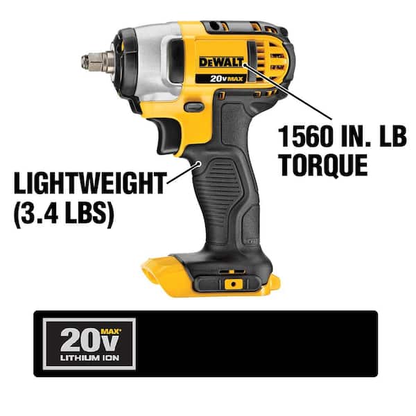 DEWALT 20V MAX Cordless Impact Wrench with Hog Ring 3/8 Inch Tool Only DCF883