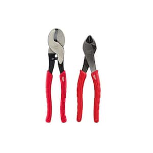 10 in. Cable Cutting Pliers and 8 in. Diagonal-Cutting Plier with Angled Head (2-Piece)