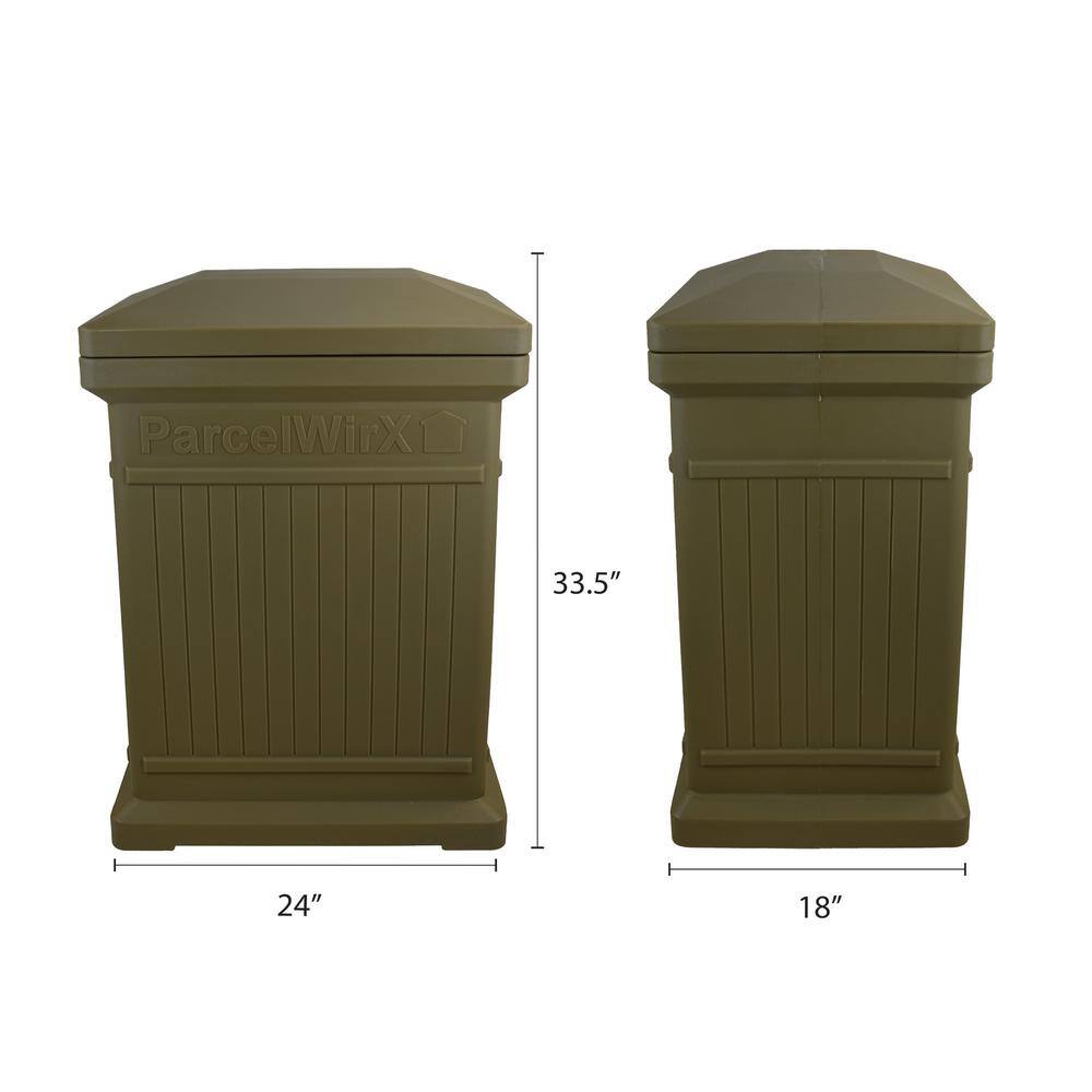 Oak Vertical Plastic Package Delivery Drop Box