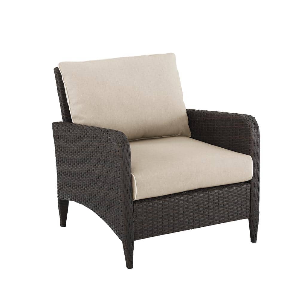 Kiawah Gray Woven Outdoor Accent Chair with Cushions
