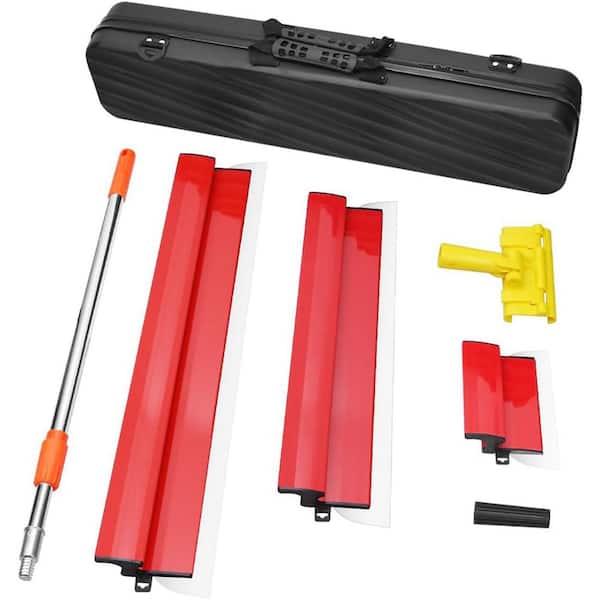 KIWDZFU 10,24,32 Drywall Skimming Blade Kit with Adjustable Extension Rod and Angle Bracket for Concrete and Plasterboard