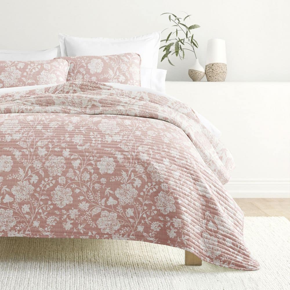 All Season 2-Piece Light Pink Floral Reversible Microfiber Twin/Twin XL Quilt Set with Shams price history on PriceWatchPro