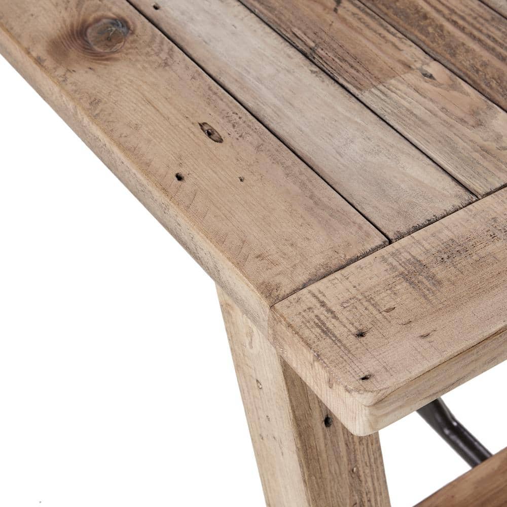 Reclaimed Pine and Gunmetal 66" Rustic Dining Bench