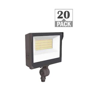 175-Watt Equivalent 4500-8400 Lumens Bronze Integrated LED Flood Light Adjustable CCT with Photocell (20-Pack)