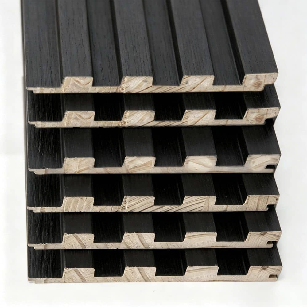 Art3dwallpanels Matte Black 7.87 ft. x 0.47 ft. x 0.67 in. Slat