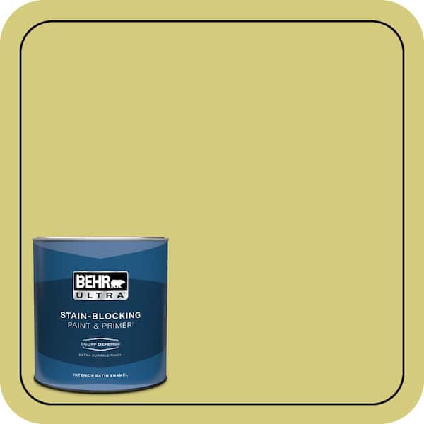 BEHR ULTRA 1 qt. #P350-4 Spring Grass Extra Durable Satin Enamel Interior Paint & Primer