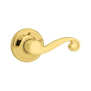 Lido Polished Brass Passage Hall/Closet Door Handle Featuring Microban Antimicrobial Technology