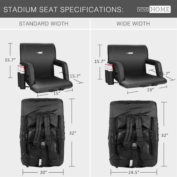 Narcizo Reclining Stadium Seat with Cushions Ebern Designs Color: Black