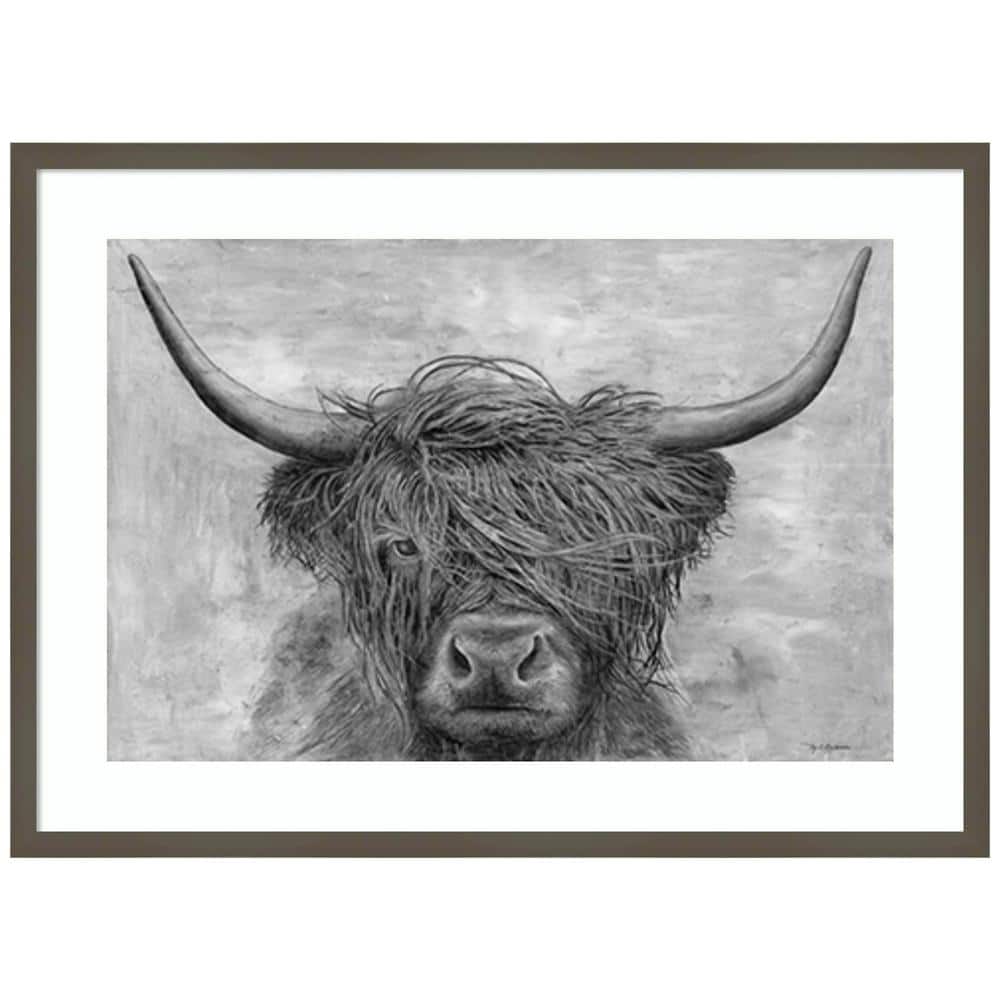 LB Highland Cow Canvas Wall Art Funny Farm Brown Bull Canvas Prints Rustic Animal Cattle Artwork Country Modern Painting Picture Poster for Bathroom B - 4