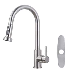 Single-Handle High Arc Sink Faucet with Pull Down Sprayer in Brushed Nickel